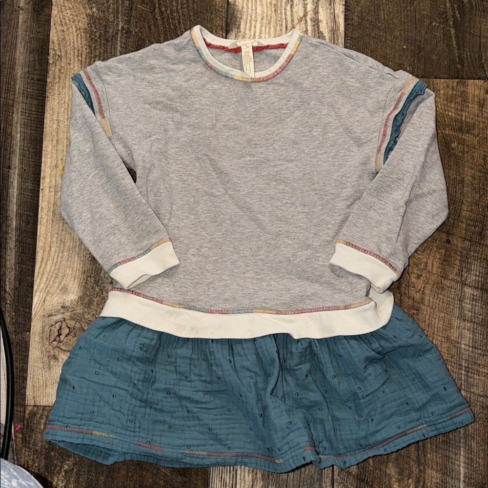 Matilda Jane Gray and Teal Long Sleeve Kids Top